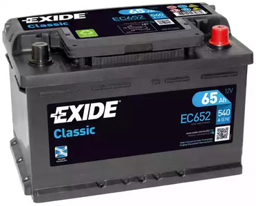 Стартерная аккумуляторная батарея classic EXIDE EC652